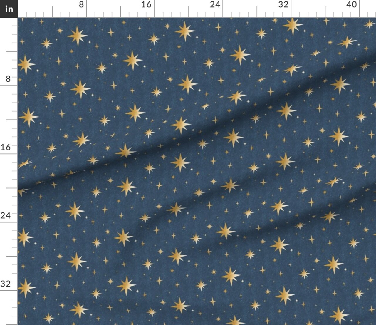 Various Fabrics by the Yard or Fat Quarter Art Deco Blue Gold Night Sky Navy Mid Century Custom Printed Fabric by Spoonflower